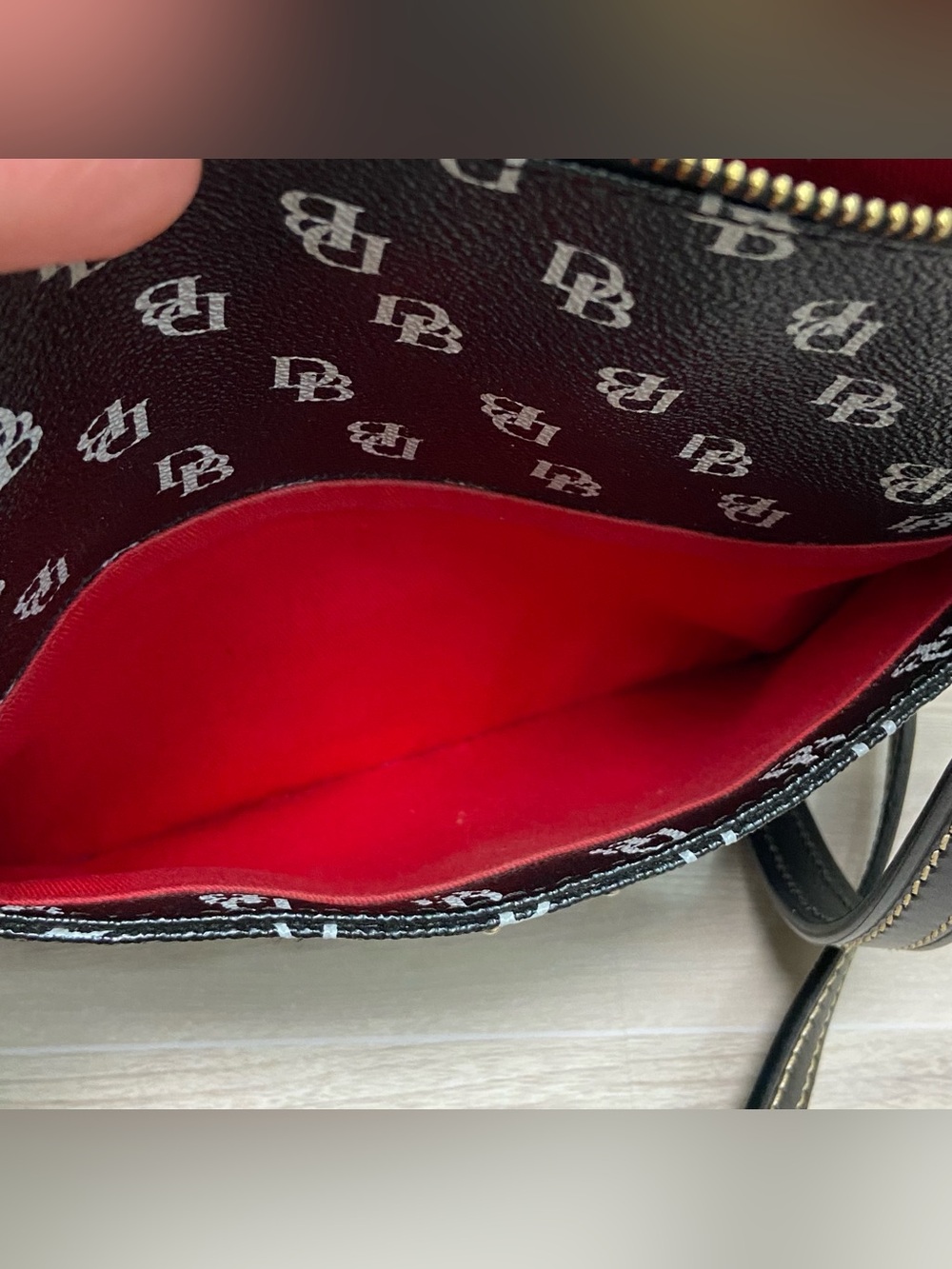 Dooney & Bourke Gretta Crossbody Monogram Purse Black & White - Picture 7 of 12